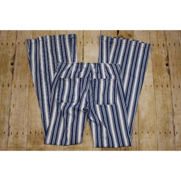 Free People Retro Striped Flare Leg jeans boho - Picture 12 of 15